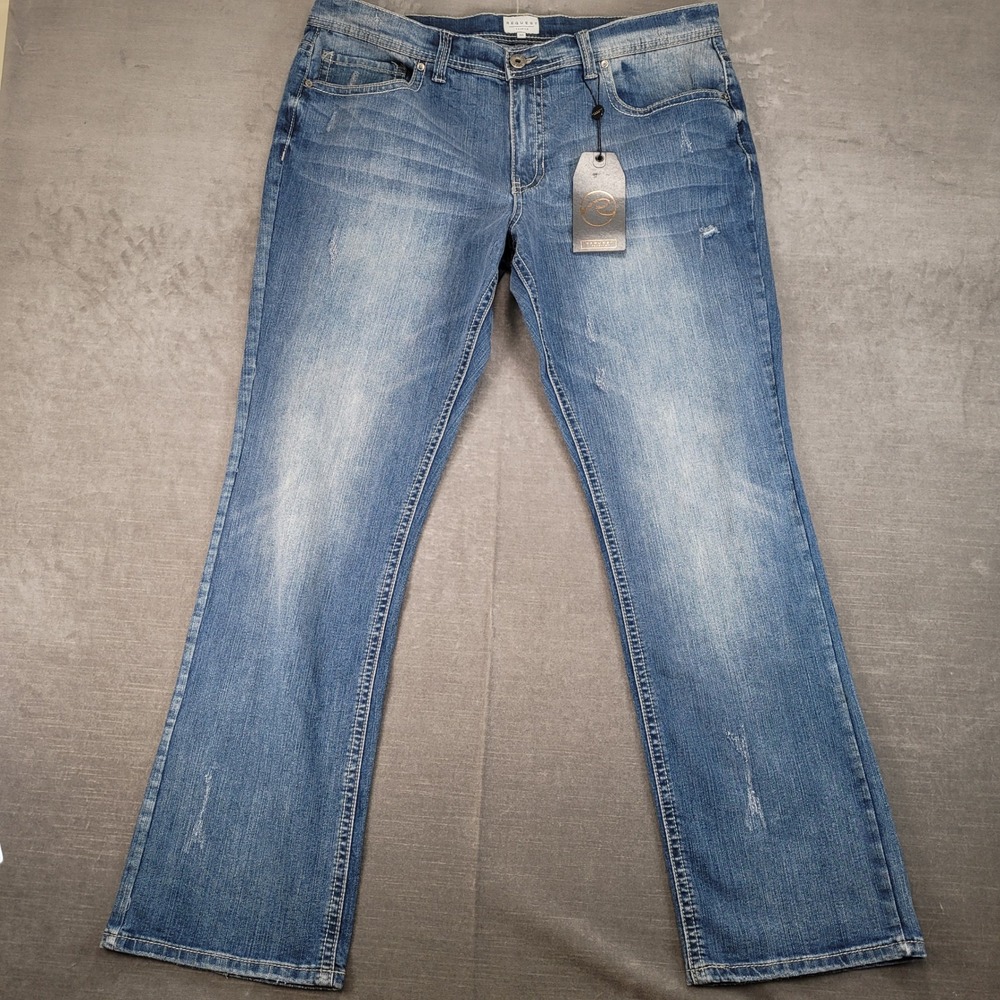 Request Premium Jeans Distressed Denim Straight Baggy Size 38 x‎ 32 New